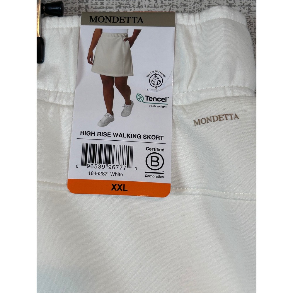 NWT Mondetta High Rise Walking Skort White XXL Performance Tencel Athleisure